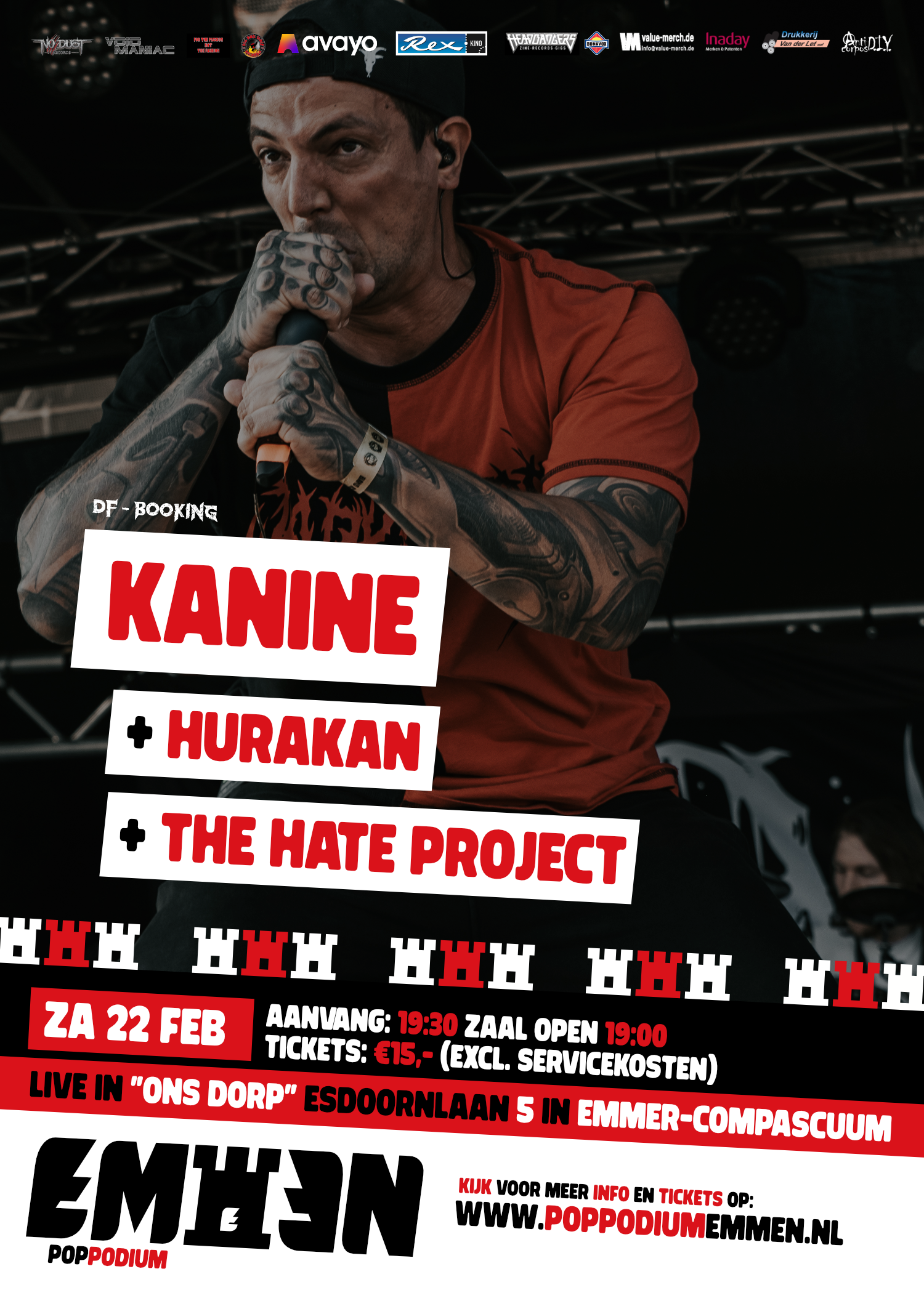 Kanine (FR) + Hurakan (FR) + The Hate Project (SE)